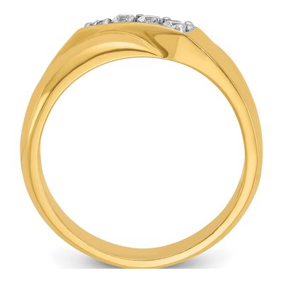 Men's 14K Yellow Gold 4-Diamond Ring Mounting – view 2