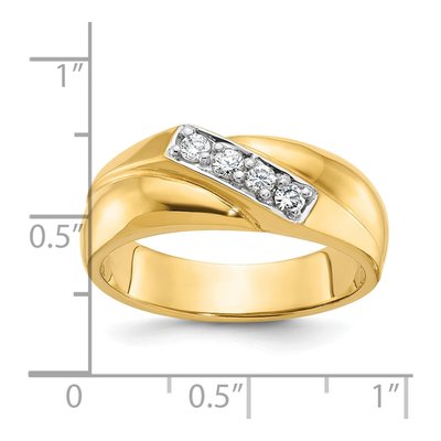 Men's 14K Yellow Gold 4-Diamond Ring Mounting – view 3