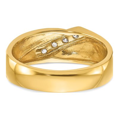 Men's 14K Yellow Gold 4-Diamond Ring Mounting – view 7
