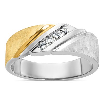 Men's 14K Two-Tone Gold Diamond Ring Mounting