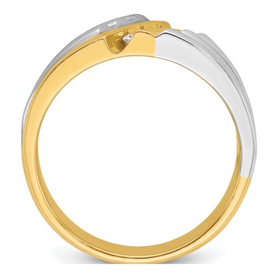 Men's 14K Two-Tone Gold 3-Stone Diamond Ring Mounting – view 2