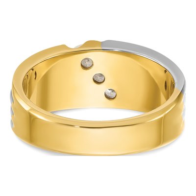 Men's 14K Two-Tone Gold 3-Stone Diamond Ring Mounting – view 7