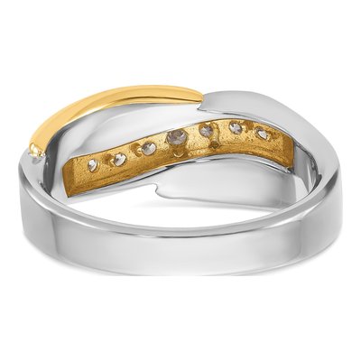 Men's 14K Two-Tone Gold 7-Stone Ring Mounting – view 7