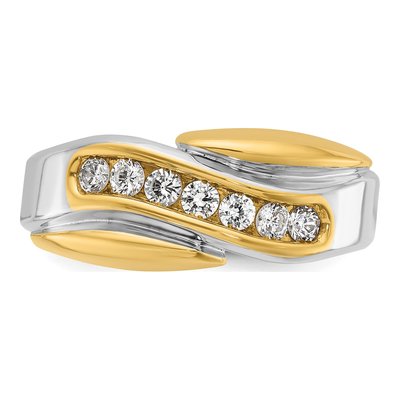 Men's 14K Two-Tone Gold 1/2 ct tw Diamond 7-Stone Ring – view 6