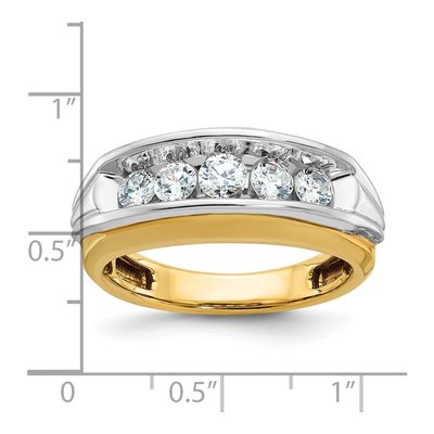 Men's 14K Two-Tone Gold 5-Stone Diamond Ring Mounting – view 3