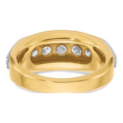 Men's 14K Two-Tone Gold 5-Stone Diamond Ring Mounting – view 7
