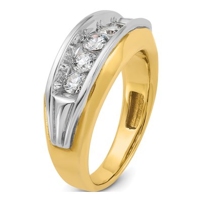 Men's 14K Two-Tone Gold 5-Stone Diamond Ring Mounting – view 8
