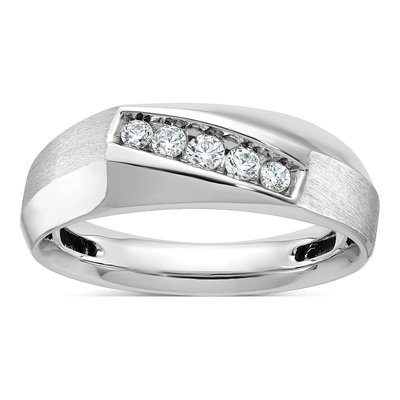 Men's 14K White Gold 5-Stone Ring Mounting