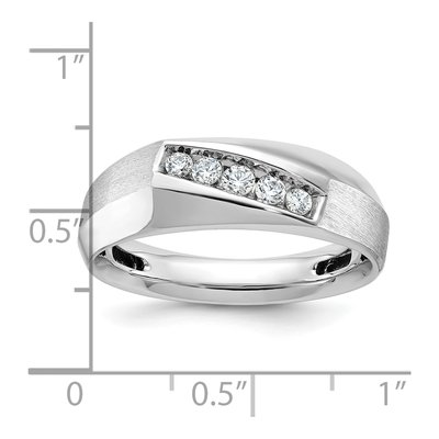 Men's 14K White Gold 1/4 ct tw Diamond 5-Stone Ring – view 3