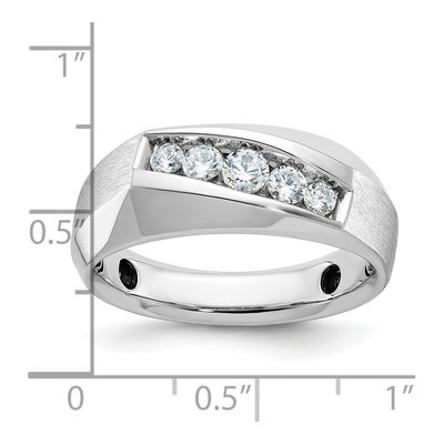 Men's 14K White Gold Diamond 5-Stone Ring Mounting – view 3