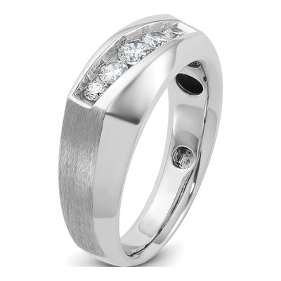 Men's 14K White Gold Diamond 5-Stone Ring Mounting – view 8
