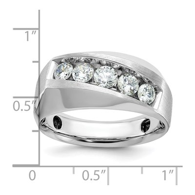 Men's 14K White Gold 5-Stone Diamond Ring Mounting – view 3