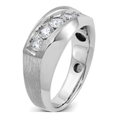 Men's 14K White Gold 5-Stone Diamond Ring Mounting – view 8