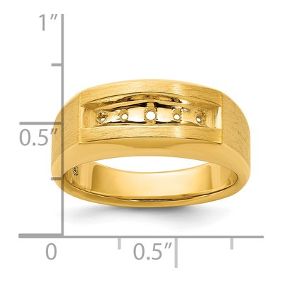 Men's 14K Yellow Gold 5-Stone Diamond Ring Mounting – view 3