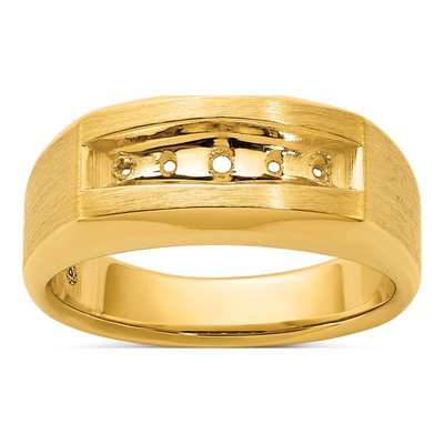 Men's 14K Yellow Gold 5-Stone Diamond Ring Mounting
