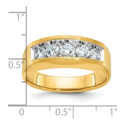 Men's 14K Yellow Gold 5-Stone Diamond Ring Mounting – view 3