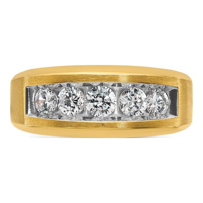 Men's 14K Yellow Gold 5-Stone Diamond Ring Mounting – view 6