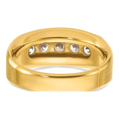 Men's 14K Yellow Gold 5-Stone Diamond Ring Mounting – view 7