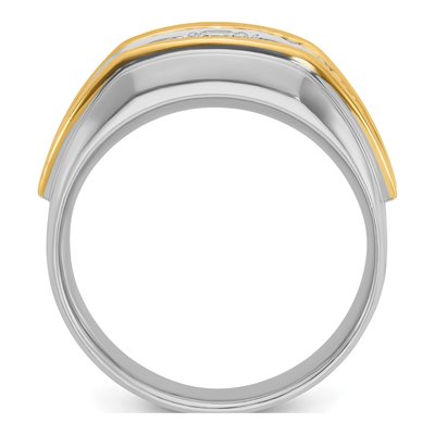Men's 14K Two-Tone Gold 3-Stone Ring Mounting – view 2