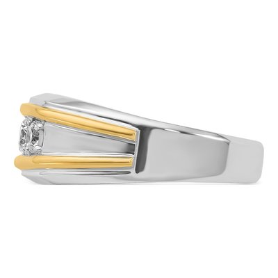 Men's 14K Two-Tone Gold 3-Stone Ring Mounting – view 5