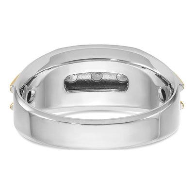 Men's 14K Two-Tone Gold 3-Stone Ring Mounting – view 8