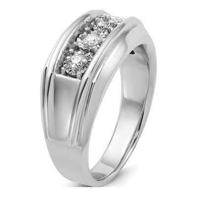 Men's 14K White Gold 3-Stone Ring Mounting – view 8