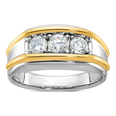 Men's 14K Two-Tone Gold Diamond Ring Mounting