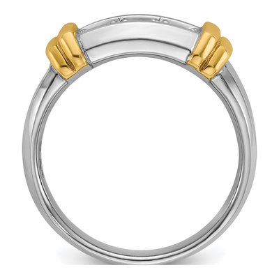 Men's 14K Two-Tone Gold 3-Stone Diamond Ring Mounting – view 2