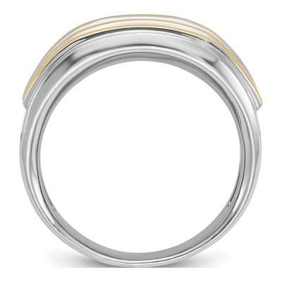 Men's 14K Two-Tone Gold 2-Row Diamond Ring Mounting – view 2