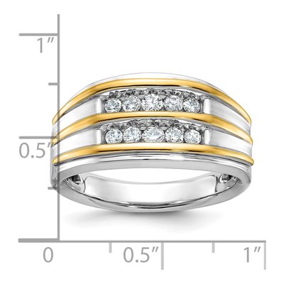 Men's 14K Two-Tone Gold 2-Row Diamond Ring Mounting – view 3