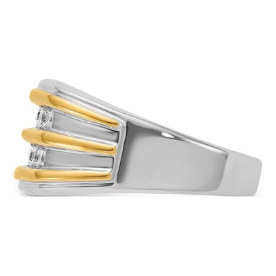 Men's 14K Two-Tone Gold 2-Row Diamond Ring Mounting – view 5