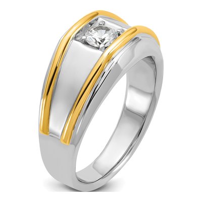 Men's 14K Two-Tone Gold 1/2 ct tw Lab-Grown Diamond Ring – view 6