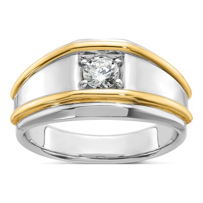 Men's 14K Two-Tone Gold 1/2 ct tw Lab-Grown Diamond Ring