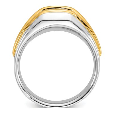 Men's 14K Two-Tone Gold 1 ct tw Lab-Grown Diamond Solitaire Ring – view 2