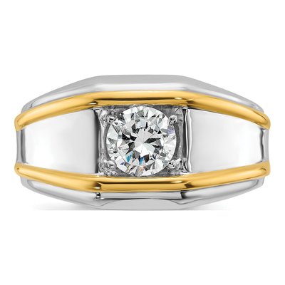 Men's 14K Two-Tone Gold 1 ct tw Lab-Grown Diamond Solitaire Ring – view 6