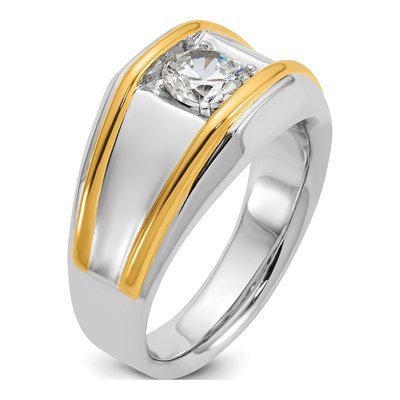 Men's 14K Two-Tone Gold 1 ct tw Lab-Grown Diamond Solitaire Ring – view 8