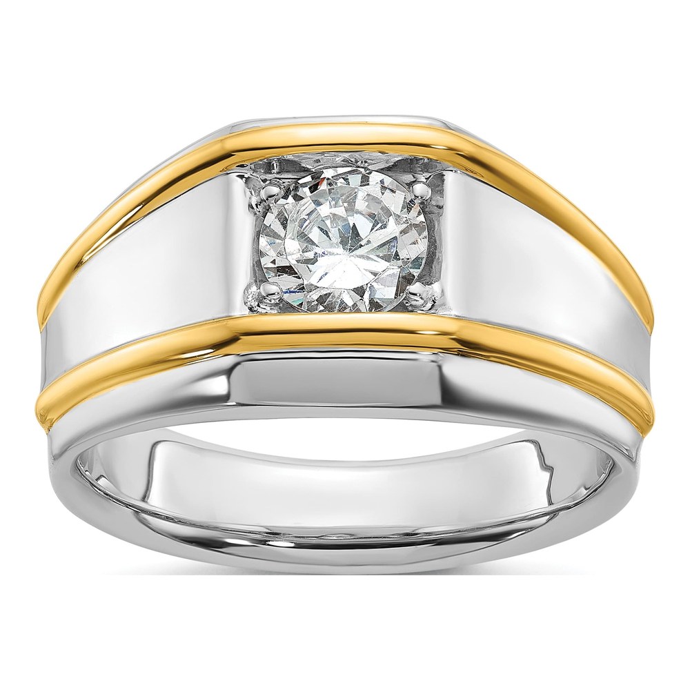 Men's 14K Two-Tone Gold 1 ct tw Lab-Grown Diamond Solitaire Ring