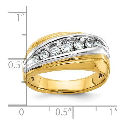 Men's 14K Two-Tone Gold 7-Stone Diamond Ring Mounting – view 4
