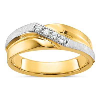 Men's 14K Two-Tone Gold Diamond Ring Mounting