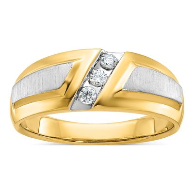 Men's 14K Two-Tone Gold Diamond Ring Mounting