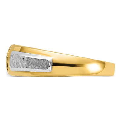 Men's 14K Two-Tone Gold Diamond 3-Stone Ring Mounting – view 5