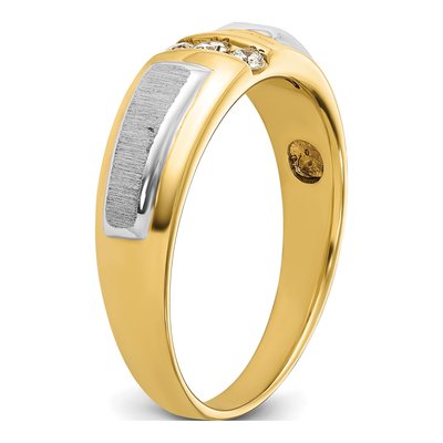 Men's 14K Two-Tone Gold Diamond 3-Stone Ring Mounting – view 8