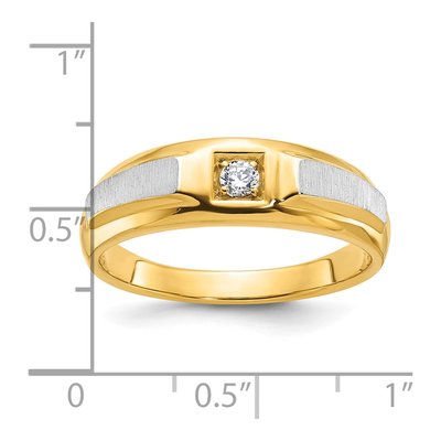 Men's 10K Two-Tone Gold 1/10 ct tw Diamond Ring – view 3