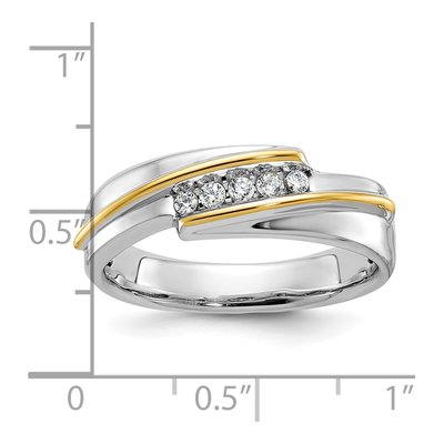 Men's 14K Two-Tone Gold 5-Stone Diamond Ring Mounting – view 3