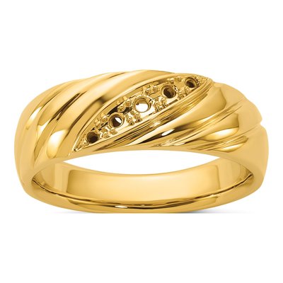Men's 14K Yellow Gold Diamond Ring Mounting