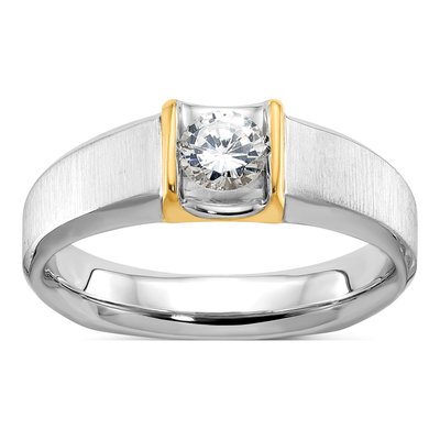 Men's 14K Two-Tone Gold Diamond Ring Mounting