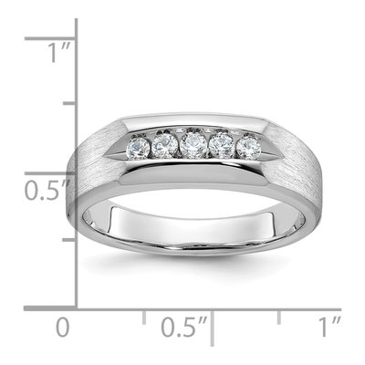Men's 14K White Gold 1/4 ct tw Diamond 5-Stone Ring – view 3