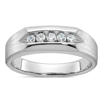 Men's 14K White Gold 1/4 ct tw Diamond 5-Stone Ring