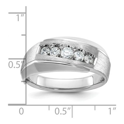 Men's 14K White Gold 5-Stone Diamond Ring Mounting – view 3