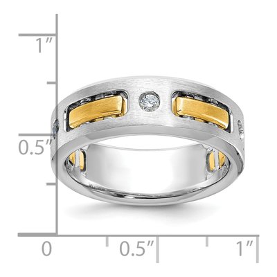 Men's 10K Two-Tone Gold 3-Stone Ring Mounting – view 3
